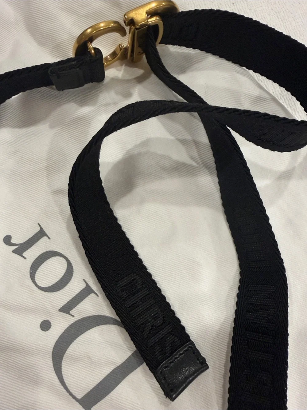 Christian Dior J’Adior Logo Ribbon Belt CD Buckle Black One Size NEW